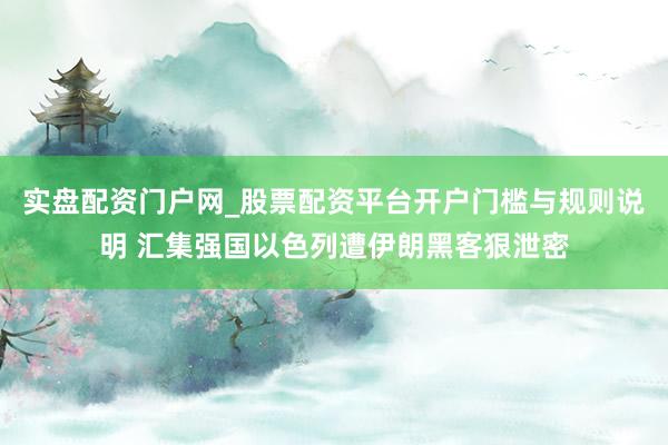 实盘配资门户网_股票配资平台开户门槛与规则说明 汇集强国以色列遭伊朗黑客狠泄密